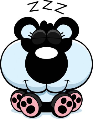 Çizgi film Panda yavrusu uyuklayan