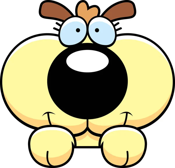 漫画子犬犬のピーク — ストックベクタ
