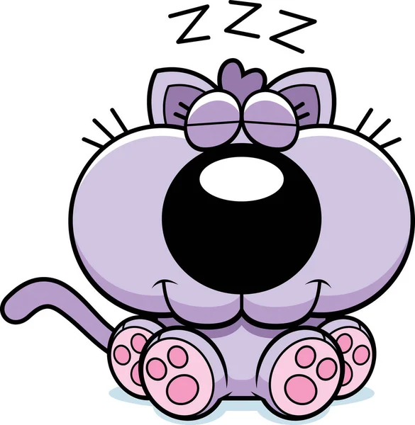 Cartoon Kitten Napping — Stock Vector