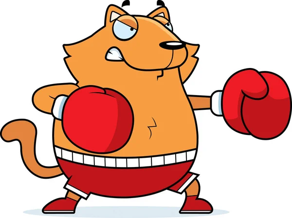 Dibujos animados gato boxeo — Vector de stock