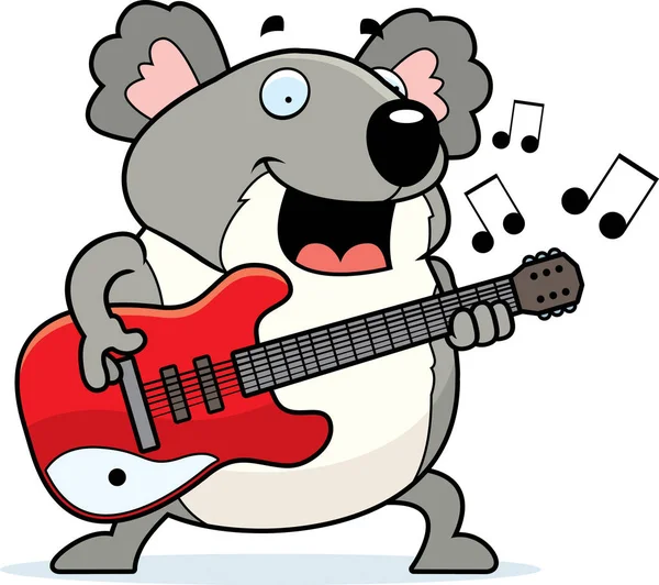 Cartoon Koala Guitar — Stock Vector