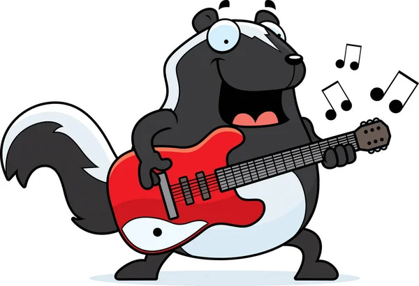 Cartoon Skunk Guitarra —  Vetores de Stock