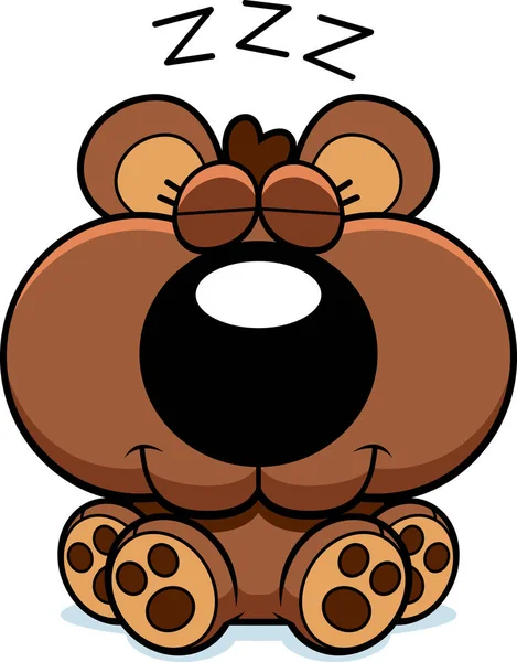 Fumetto orso cucciolo ibernato — Vettoriale Stock