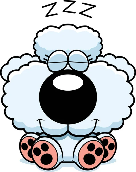 Cartoon Poodle Napping — Stock Vector