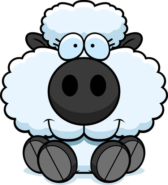 Cartoon Lamb Sitting — Stock Vector