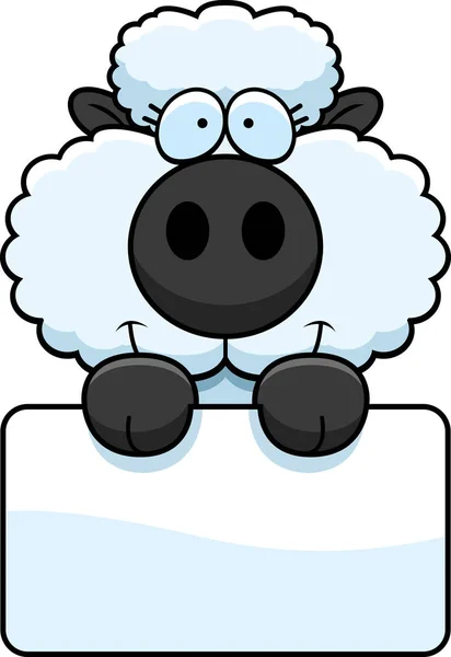 Cartoon Lamb Sign — Stock Vector