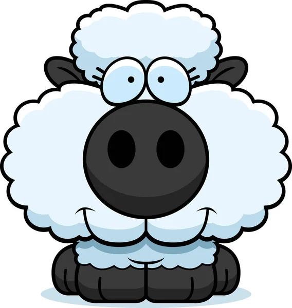 Cartoon Lamb Smiling — Stock Vector