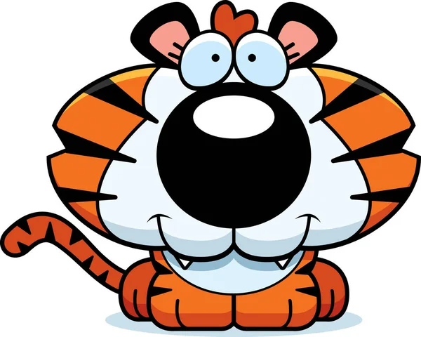 Dibujos animados feliz tigre cachorro — Vector de stock