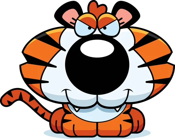 Cartoon Sly Tiger Cub — Stock Vector