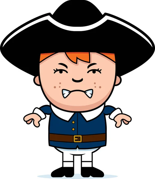 Chico Colonial enojado — Vector de stock