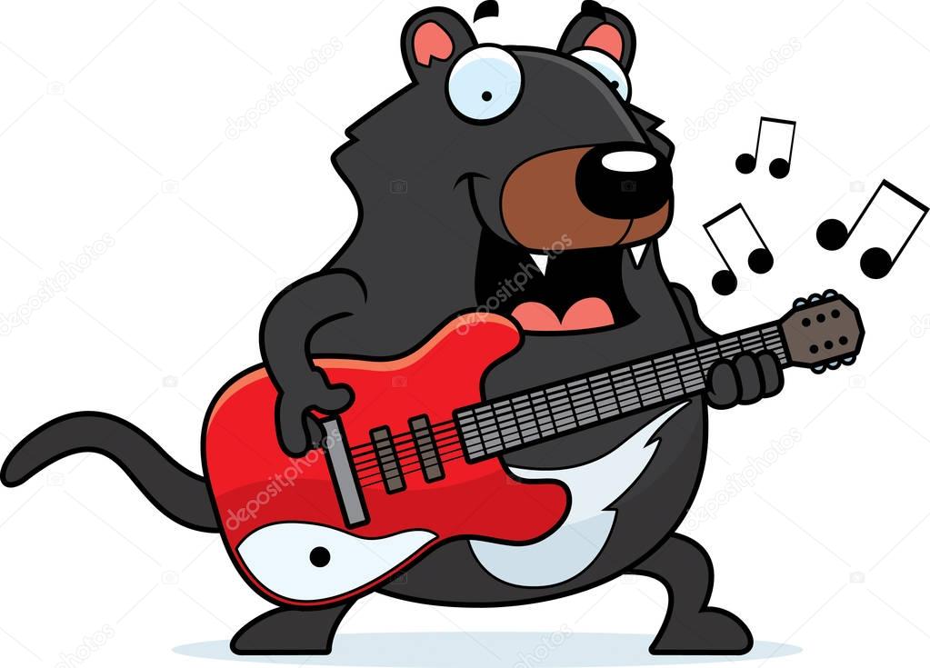 Guitarra de demonio de Tasmania de dibujos animados ...