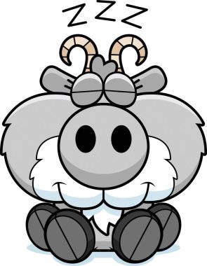 Çizgi film keçi uyuklayan