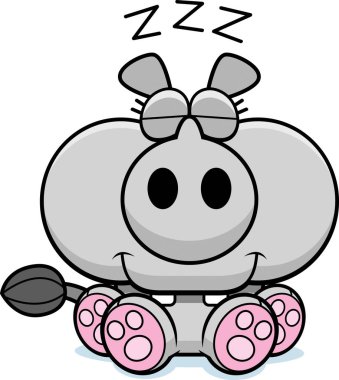 Çizgi film gergedan uyuklayan