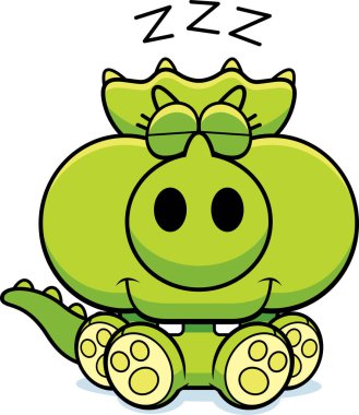 Çizgi film Triceratops uyuklayan