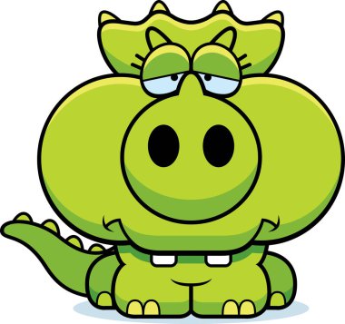 Çizgi film üzgün Triceratops