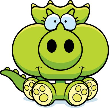 Çizgi film Triceratops oturma