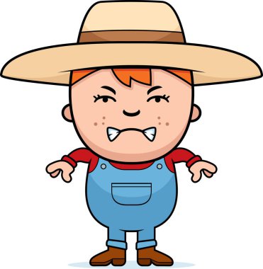 Kızgın çiftçi çocuk