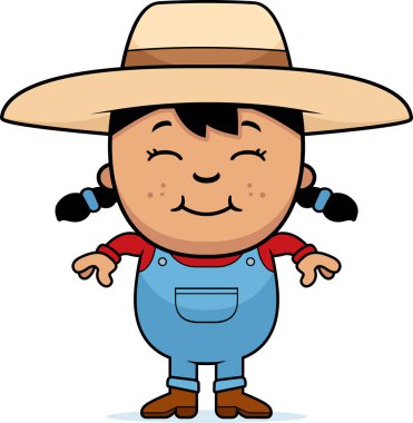 karikatür çiftçi kız