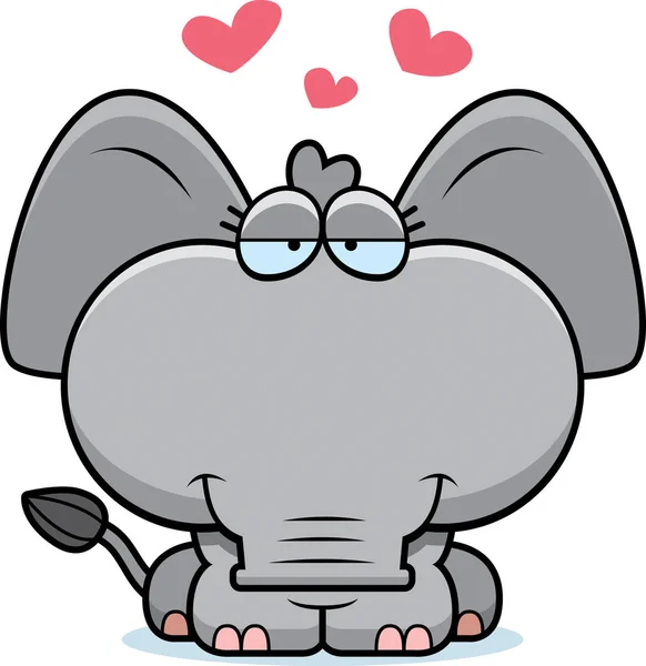 Dessin animé Amour d'éléphant — Image vectorielle