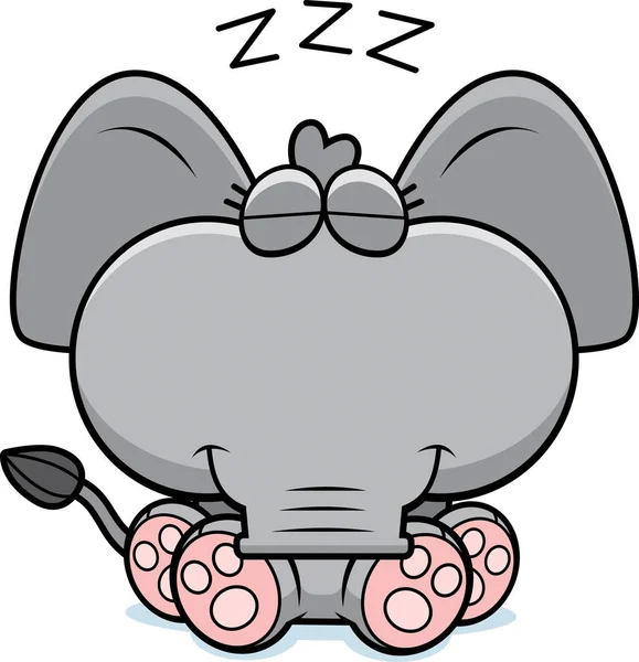 Napping elefante cartone animato — Vettoriale Stock