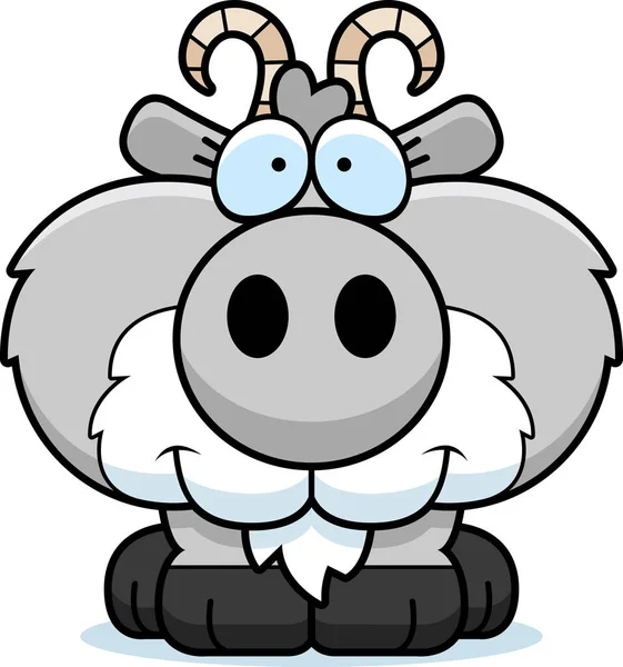 Dessin animé chèvre souriant — Image vectorielle