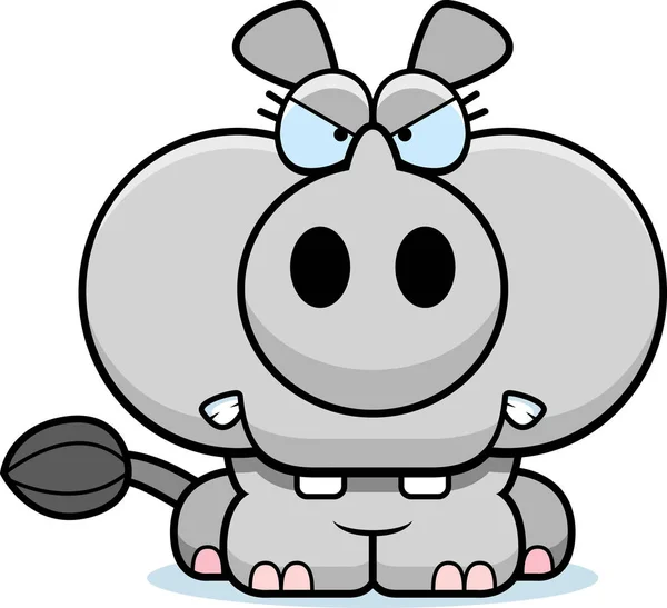 Мультфильм Angry Rhinoceros — стоковый вектор