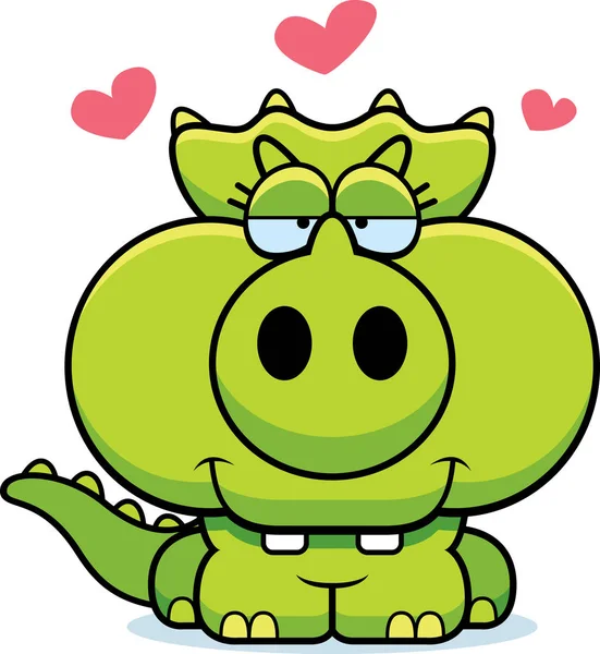 Dessin animé Triceratops Amour — Image vectorielle