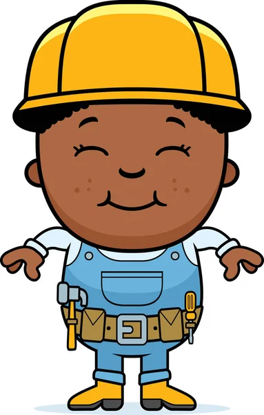Desenhos animados Criança Construtor — Vetor de Stock