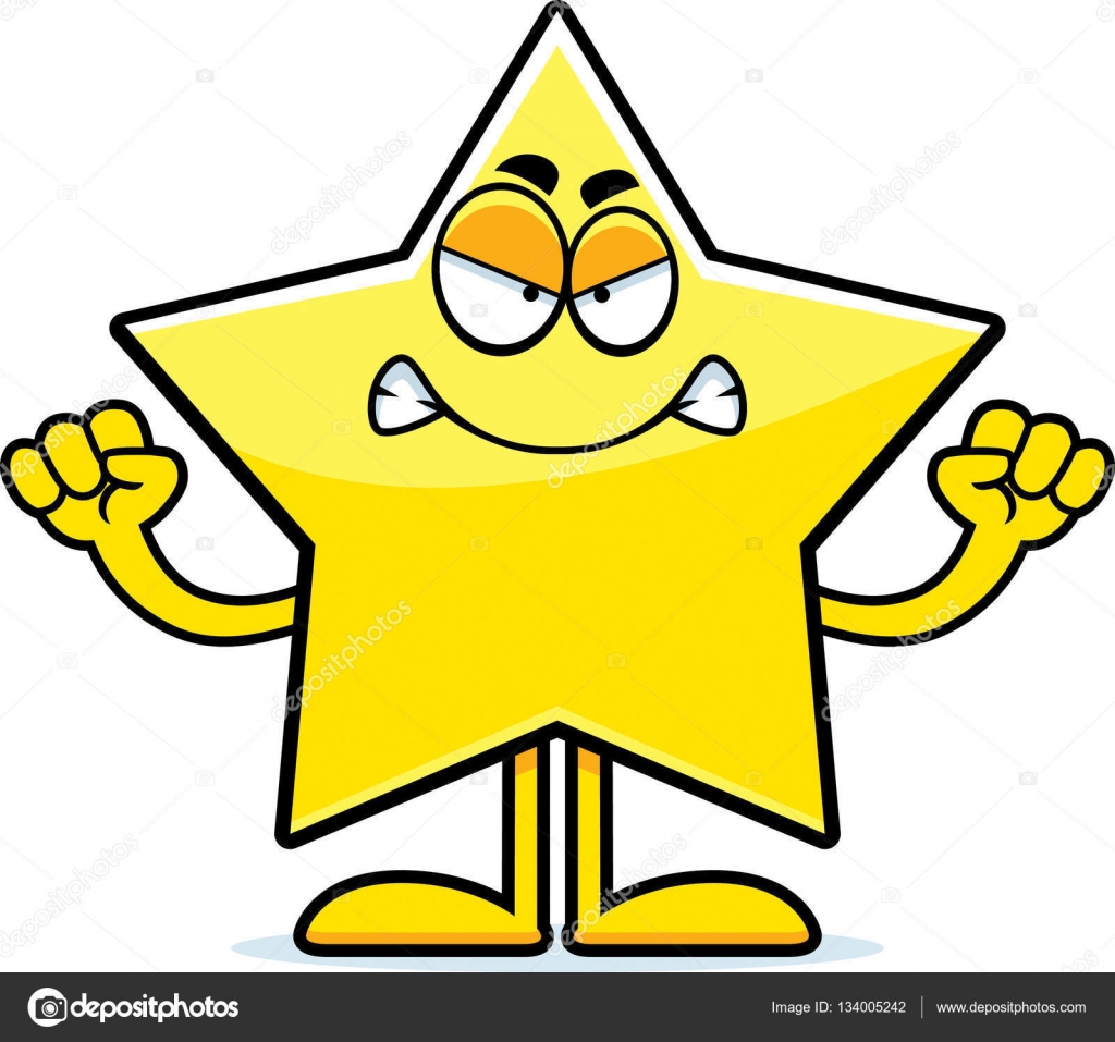 Star De Dessin Animé En Colère Image Vectorielle Cthoman