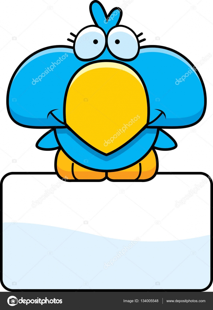 Cartoon Blue Bird Sign Stock Vector Image by ©cthoman 134005548