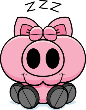 Çizgi film domuz uyuklayan