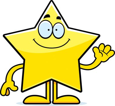 Çizgi film yıldız sallayarak