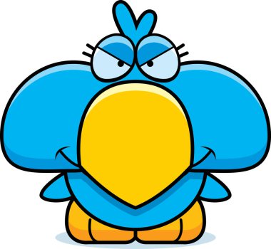 Çizgi film dolambaçlı mavi kuş