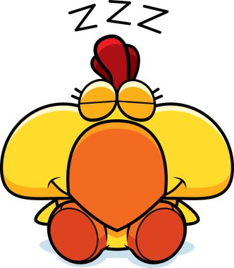 Çizgi film tavuk uyuklayan