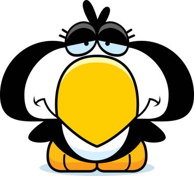 Çizgi film üzgün penguen