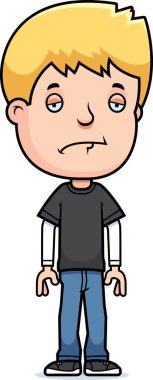 üzgün genç çocuk