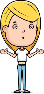 Genç kız omuz silkme