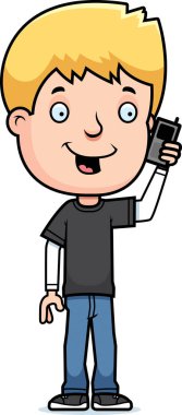 Genç çocuk telefon