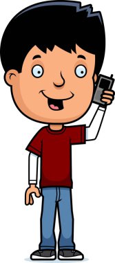 Genç çocuk telefon