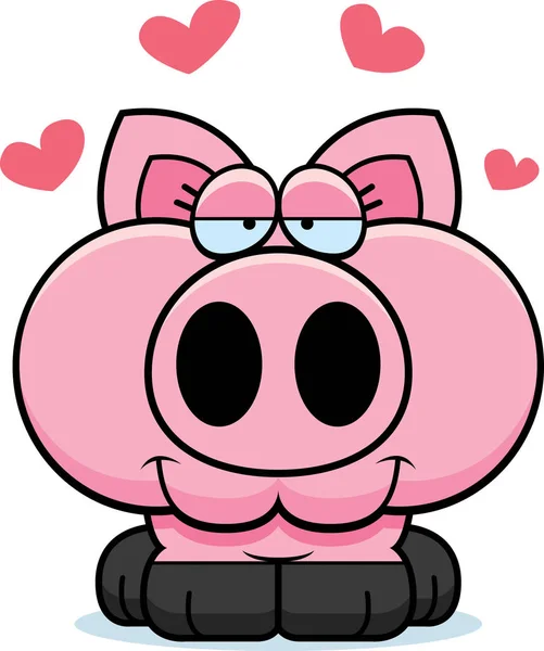 만화 돼지 사랑 — 스톡 벡터