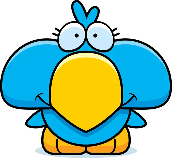 Cartoon Blue Bird leende — Stock vektor