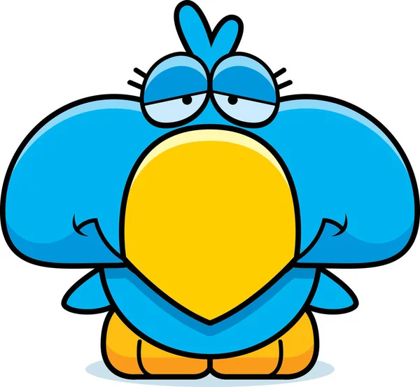 Çizgi film üzgün mavi kuş