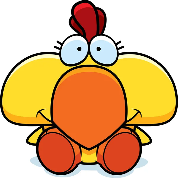 Dessin animé poulet assis — Image vectorielle