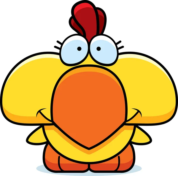 Kreslený kuře s úsměvem — Stockový vektor