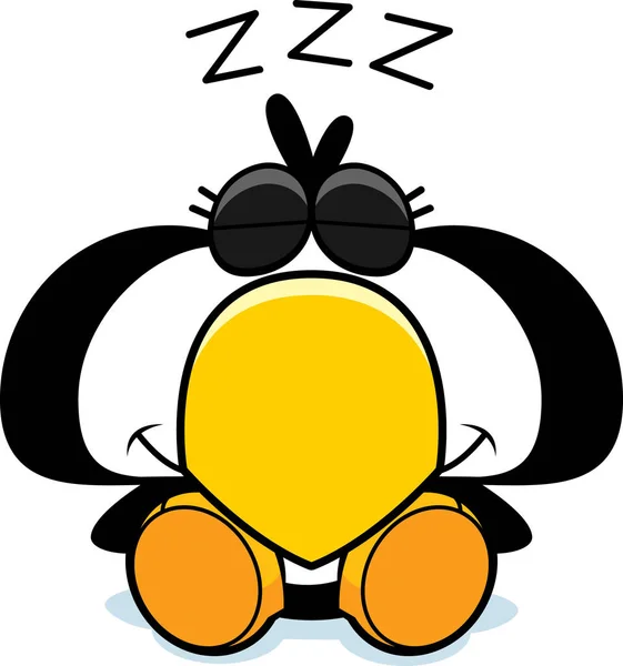 Cartoon Penguin Napping — Stock Vector