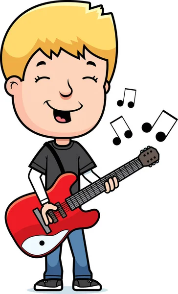 Έφηβος αγόρι κιθάρα — Διανυσματικό Αρχείο