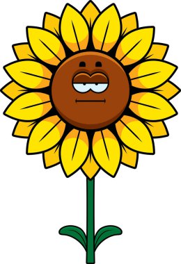 Çizgi film sakin ayçiçeği