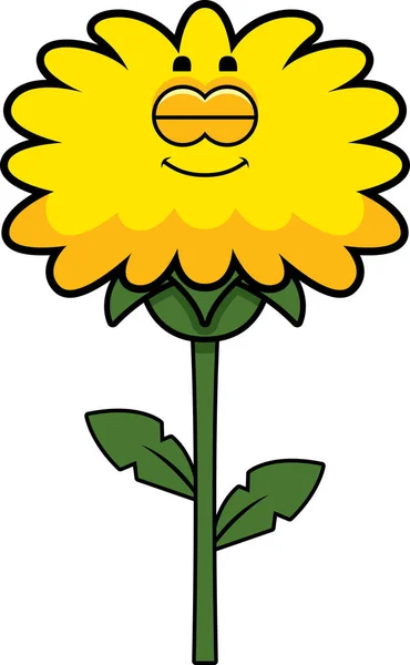 Dibujos animados Dandelion Durmiente — Vector de stock