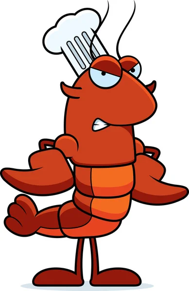 Chef Crawfish yang marah - Stok Vektor