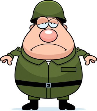 Çizgi film yorgun asker